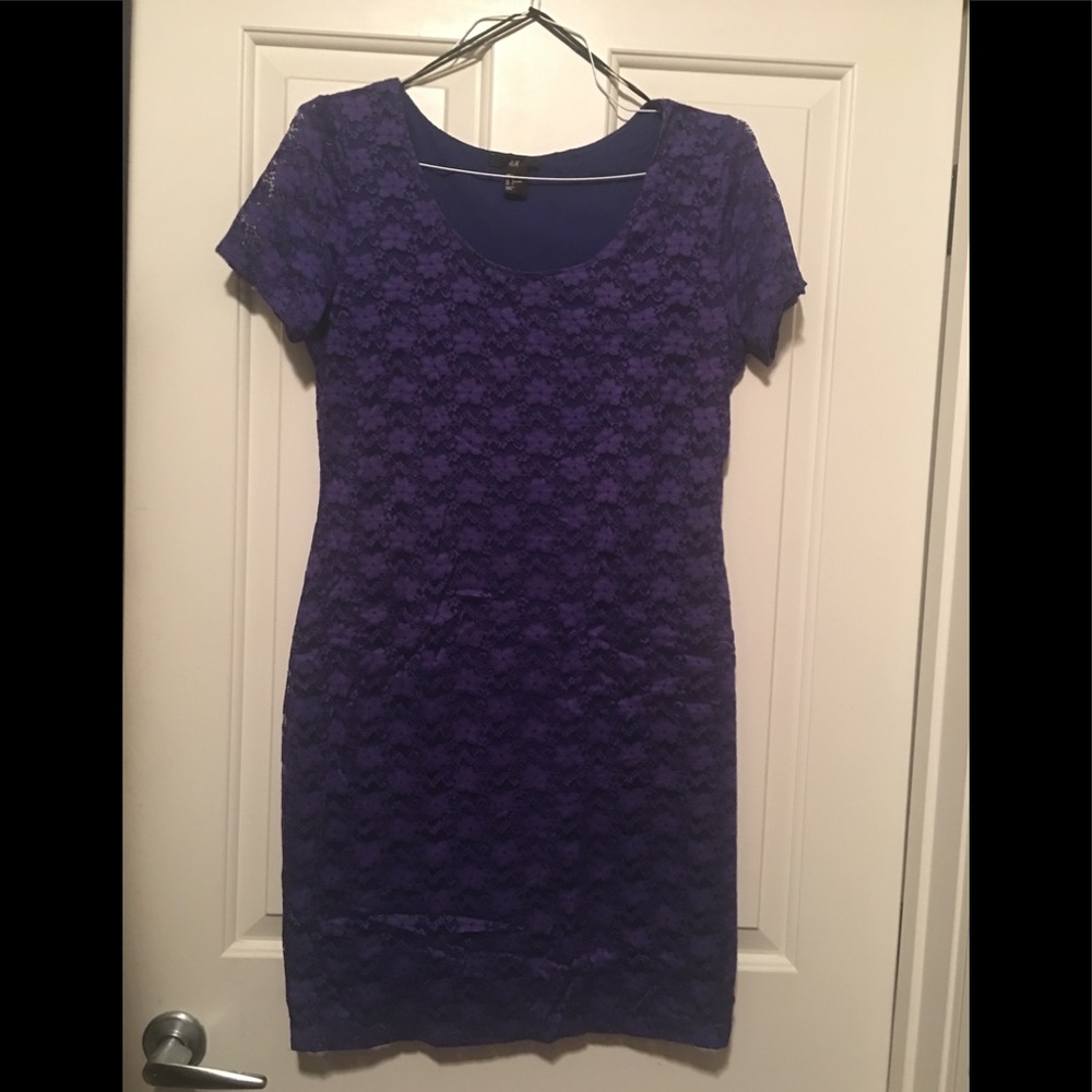 H&M Purple Lace Dress L. Lined.